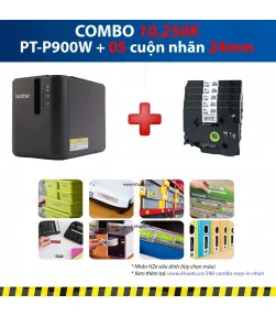 Máy in nhãn Combo: PT-P900W + 5 Cuộn nhãn 24mm (siêu dính) | ⓿❽❻❽❺⓿❺⓿❺❺ | Máy in nhãn, máy in tem, máy in mã vạch | khuetu.vn