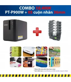 Máy in nhãn Combo: PT-P900W + 5 Cuộn nhãn 36mm (siêu dính) | ⓿❽❻❽❺⓿❺⓿❺❺ | Máy in nhãn, máy in tem, máy in mã vạch | khuetu.vn