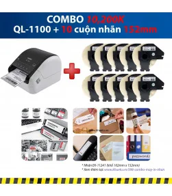 Máy in nhãn Combo: QL-1100 + 10 Cuộn nhãn 152mm | ⓿❽❻❽❺⓿❺⓿❺❺ | Máy in nhãn, máy in tem, máy in mã vạch | khuetu.vn