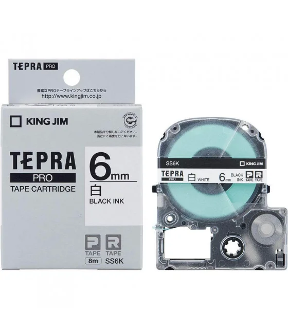 Tepra SS6K (Chữ đen nền trắng, khổ 6mm)