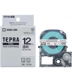 Tepra ST12K (Chữ đen nền trong, khổ 12mm) | ⓿❽❻❽❺⓿❺⓿❺❺ | Nhãn in, tem in, giấy in, băng nhãn, tape in | khuetu.vn