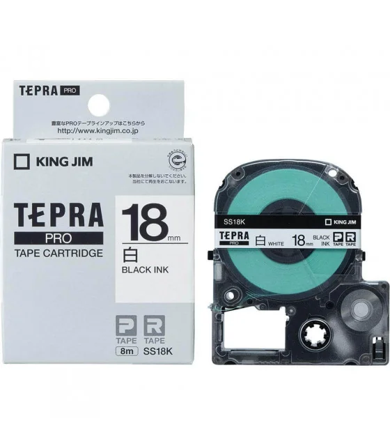Tepra SS18K (Chữ đen nền trắng, khổ 18mm)