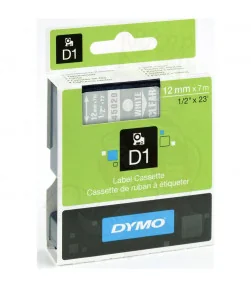 Dymo D1 S0720600 45020 12mm x 7m, White on Clear | ⓿❽❻❽❺⓿❺⓿❺❺ | Nhãn in, tem in, giấy in, băng nhãn, tape in | khuetu.vn