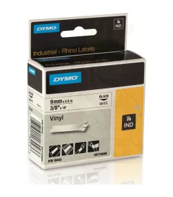 Dymo S0718580 (18443), Vinyl Label Tape, 9mm x 5.5m, Black on White | ⓿❽❻❽❺⓿❺⓿❺❺ | Nhãn in, tem in, giấy in, băng nhãn, tape ...