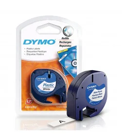 Dymo LetraTag S0721610 (91201) Plastic Label Tape 12mm x 4m - Black on White | ⓿❽❻❽❺⓿❺⓿❺❺ | Nhãn in, tem in, giấy in, băng nh...