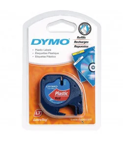 Dymo LetraTag S0721630 (91203) Plastic Label Tape 12mm x 4m - Black on Red | ⓿❽❻❽❺⓿❺⓿❺❺ | Nhãn in, tem in, giấy in, băng nhãn...