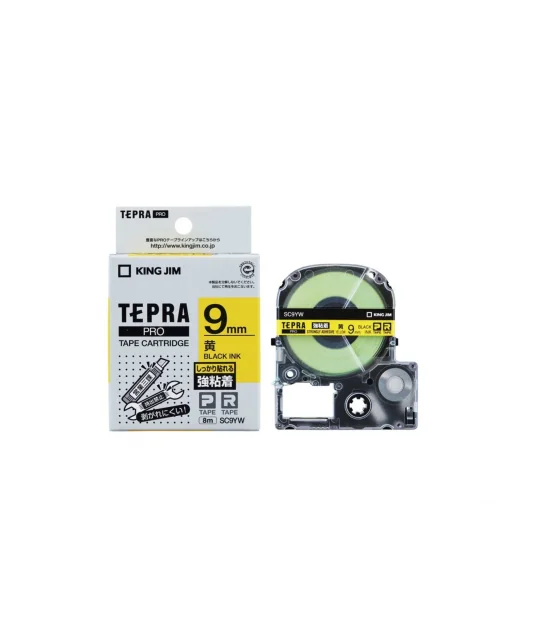 Tepra SC9YW (Chữ đen nền vàng, khổ 9mm, siêu dính)