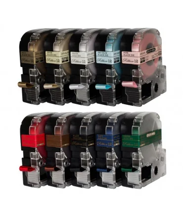 Tepra SFR12GZ (Chữ vàng Gold nền xanh lá, khổ 12mm) | ⓿❽❻❽❺⓿❺⓿❺❺ | Nhãn in, tem in, giấy in, băng nhãn, tape in | khuetu.vn