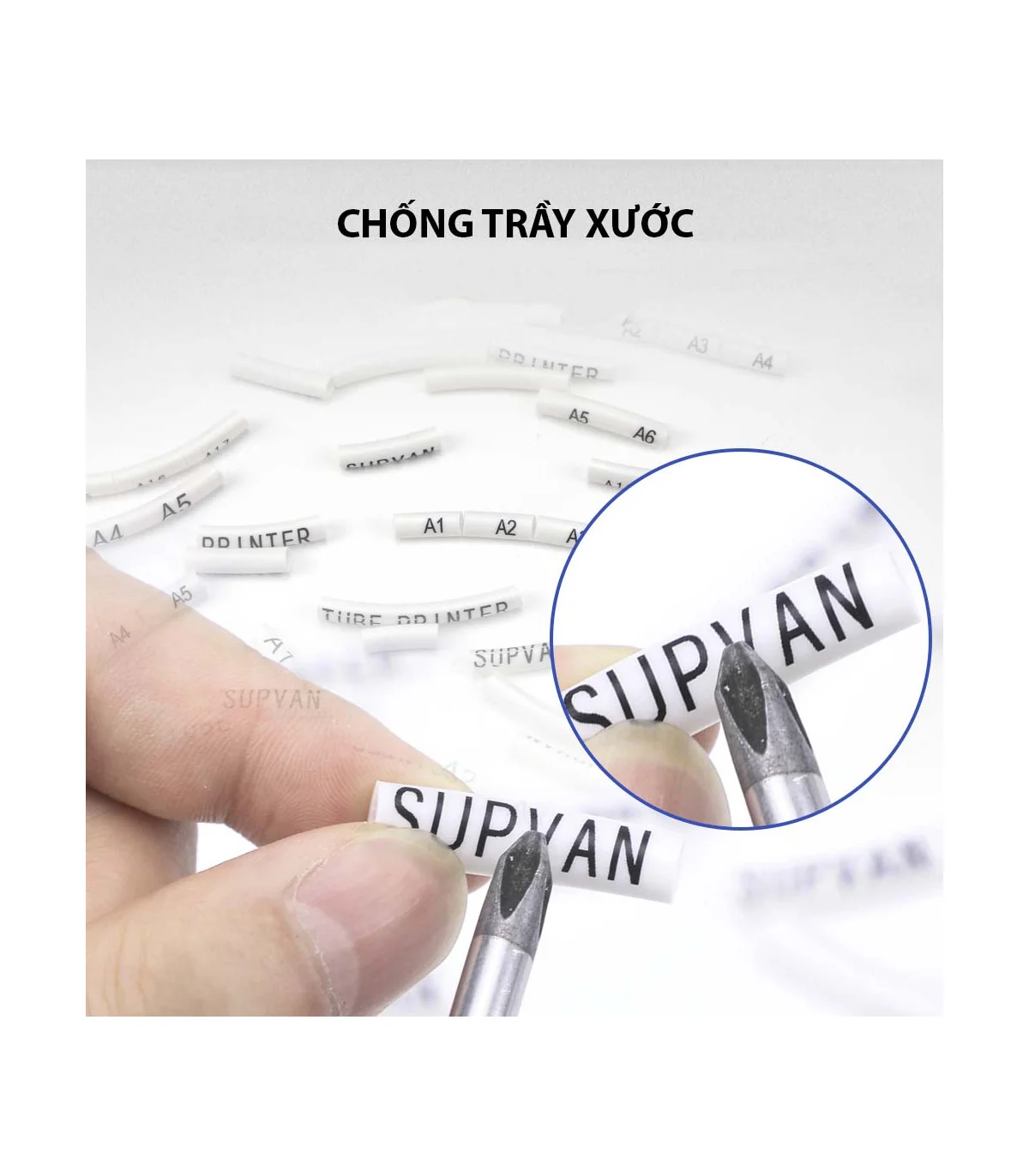 Mực in ống SUPVAN TP-R80EW, màu trắng, 12mm x 80m, cho máy in ống Supvan | ⓿❽❻❽❺⓿❺⓿❺❺ | Ống lồng, ống lồng cos, vật tư in ống...