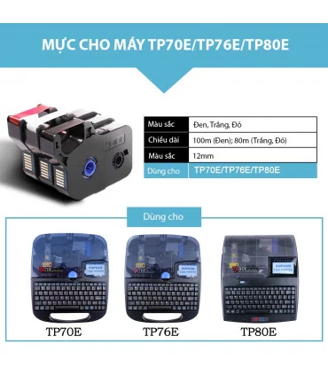 Mực in ống SUPVAN TP-R80EW, màu trắng, 12mm x 80m, cho máy in ống Supvan | ⓿❽❻❽❺⓿❺⓿❺❺ | Ống lồng, ống lồng cos, vật tư in ống...