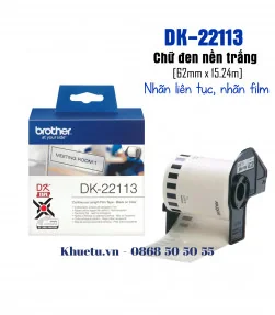 DK-22113, 62mm x 15.24m, nhãn liên tục, nhãn film chống nước | ⓿❽❻❽❺⓿❺⓿❺❺ | Nhãn in, tem in, giấy in, băng nhãn, tape in | kh...
