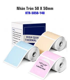 Nhãn tròn 50 x 50mm, màu xanh, KTR-5050-140BU | ⓿❽❻❽❺⓿❺⓿❺❺ | Nhãn in, tem in, giấy in, băng nhãn, tape in | khuetu.vn