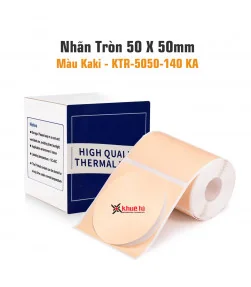 Nhãn tròn 50 x 50mm, màu Khaki, KTR-5050-140KA | ⓿❽❻❽❺⓿❺⓿❺❺ | Nhãn in, tem in, giấy in, băng nhãn, tape in | khuetu.vn