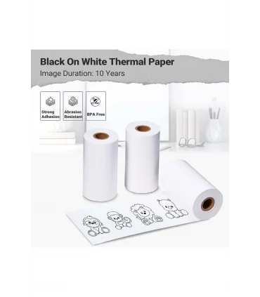 Giấy nhiệt màu trắng cho T02, độ bền 10 năm, 53mm x 6.5m, KT-RM10 chính hãng AIMO | ⓿❽❻❽❺⓿❺⓿❺❺ | Nhãn in, tem in, giấy in, bă...