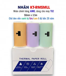Nhãn dán xanh lá/tím/cam cho T02, độ bền 20 năm, 50mm x 3.5m, KT-RMSMLL chính hãng AIMO | ⓿❽❻❽❺⓿❺⓿❺❺ | Nhãn in, tem in, giấy ...