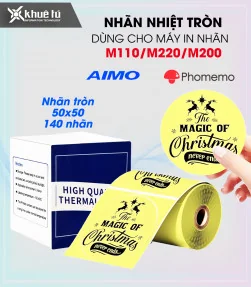 Nhãn tròn 50 x 50mm, màu vàng, KTR-5050-140YE | ⓿❽❻❽❺⓿❺⓿❺❺ | Nhãn in, tem in, giấy in, băng nhãn, tape in | khuetu.vn