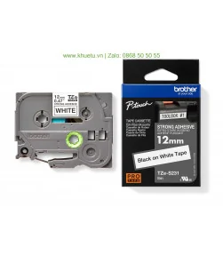 Brother TZe-S231, khổ 12mm, dài 8m, Black on White, siêu dính, chống thấm nước | ⓿❽❻❽❺⓿❺⓿❺❺ | Nhãn in, tem in, giấy in, băng ...