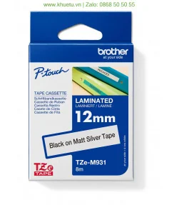 Brother TZe-M931, khổ 12mm, dài 8m, Black on Silver Matt, nhãn bạc, chống thấm nước | ⓿❽❻❽❺⓿❺⓿❺❺ | Nhãn in, tem in, giấy in, ...