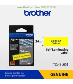 Brother TZe-SL651, khổ 24mm, dài 8m, Black on Yellow, dán cáp CAT5E/6 | ⓿❽❻❽❺⓿❺⓿❺❺ | Nhãn in, tem in, giấy in, băng nhãn, tap...