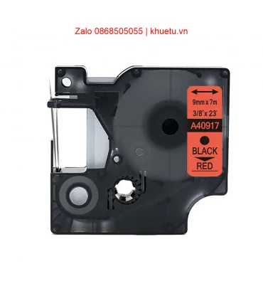 DM-A40917 D1 Tape A40917 9mm x 7m Black on Red | ⓿❽❻❽❺⓿❺⓿❺❺ | Nhãn in, tem in, giấy in, băng nhãn, tape in | khuetu.vn