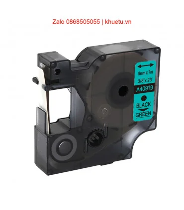 DM-A40919 D1 Tape A40919 9mm x 7m Black on Green | ⓿❽❻❽❺⓿❺⓿❺❺ | Nhãn in, tem in, giấy in, băng nhãn, tape in | khuetu.vn