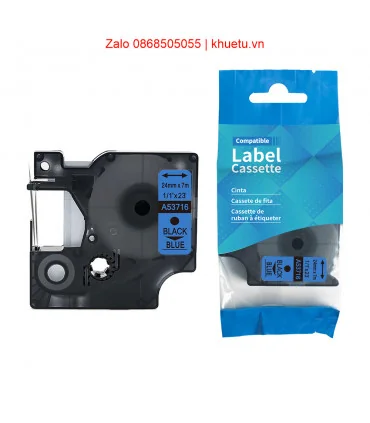 DM-A53716 D1 Tape A53716 24mm x 7m Black on Blue | ⓿❽❻❽❺⓿❺⓿❺❺ | Nhãn in, tem in, giấy in, băng nhãn, tape in | khuetu.vn