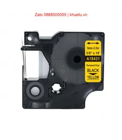 Rhino Vinyl 3/8" (9mm), Black on Yellow (A18431) | ⓿❽❻❽❺⓿❺⓿❺❺ | Nhãn in, tem in, giấy in, băng nhãn, tape in | khuetu.vn