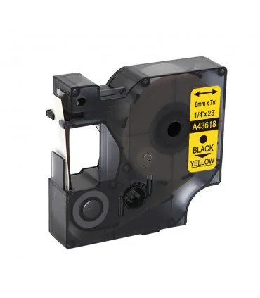 DM-A43618 D1 Tape 43618 6mm x 7m Black on Yellow | ⓿❽❻❽❺⓿❺⓿❺❺ | Nhãn in, tem in, giấy in, băng nhãn, tape in | khuetu.vn