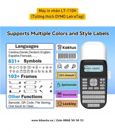Máy in nhãn Máy in nhãn cầm tay AIMO LT-110H, tương thích DYMO LetraTag | ⓿❽❻❽❺⓿❺⓿❺❺ | Máy in nhãn, máy in tem, máy in mã vạc...