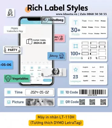 Máy in nhãn Máy in nhãn cầm tay AIMO LT-110H, tương thích DYMO LetraTag | ⓿❽❻❽❺⓿❺⓿❺❺ | Máy in nhãn, máy in tem, máy in mã vạc...