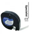 A91201 LetraTag Tape DYMO 12mm x 4m Black on White