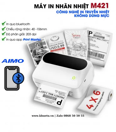 Máy in nhãn Máy in nhãn di động M421, Bluetooth, in qua app, (Trắng) | ⓿❽❻❽❺⓿❺⓿❺❺ | Máy in nhãn, máy in tem, máy in mã vạch |...