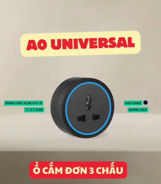 Ổ cắm đơn A0 Universal (Vỏ nhôm, Đen)