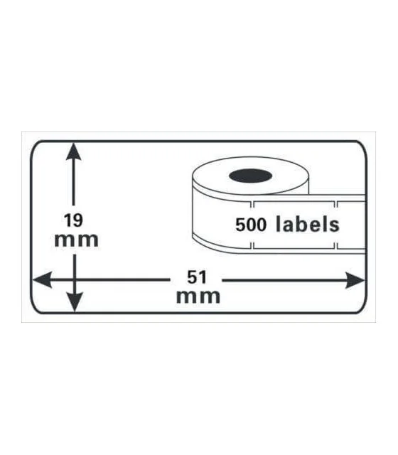 DM-A11355, Black on White, 19mm x 51mm x 500 lables