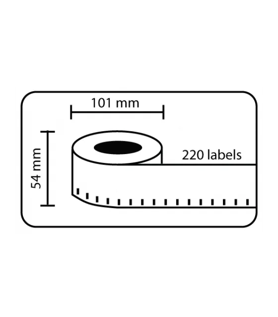 DM-A99014, Black on WHite, 101mm x 54mm x 220 Labels
