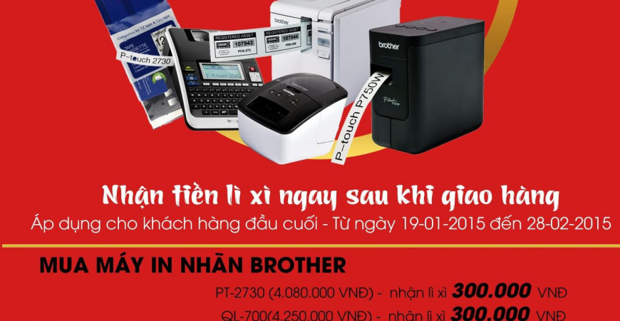 Nhận lì xì đầu năm khi mua máy in nhãn và nhãn in từ KHUÊ TÚ