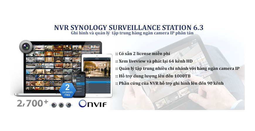 NVR Synology bổ sung tính năng và nâng cấp 2 license miễn phí ở Surveillance Station 6.3