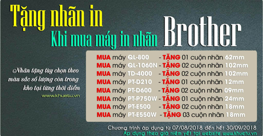 Máy in nhãn - Khuyến mãi - Tặng nhãn in giá trị đến 1.000.000 đồng khi mua máy in nhãn tại Khuê Tú