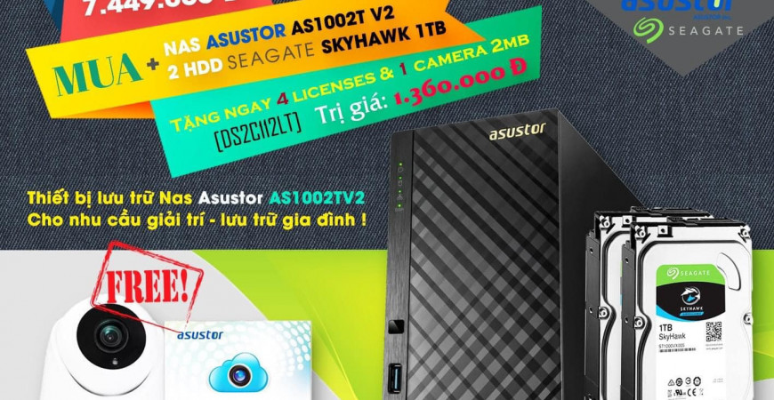 [2020] Khuyễn mãi: Mua NAS ASUSTOR - Tặng ngay Giải pháp Giám sát, Giải trí, Lưu trữ 