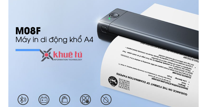 M08F - Giải pháp in khổ A4 di động không cần mực
