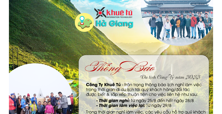 KHUÊ TÚ thông báo kế hoạch nghỉ du lịch thường niên 2022